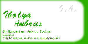 ibolya ambrus business card